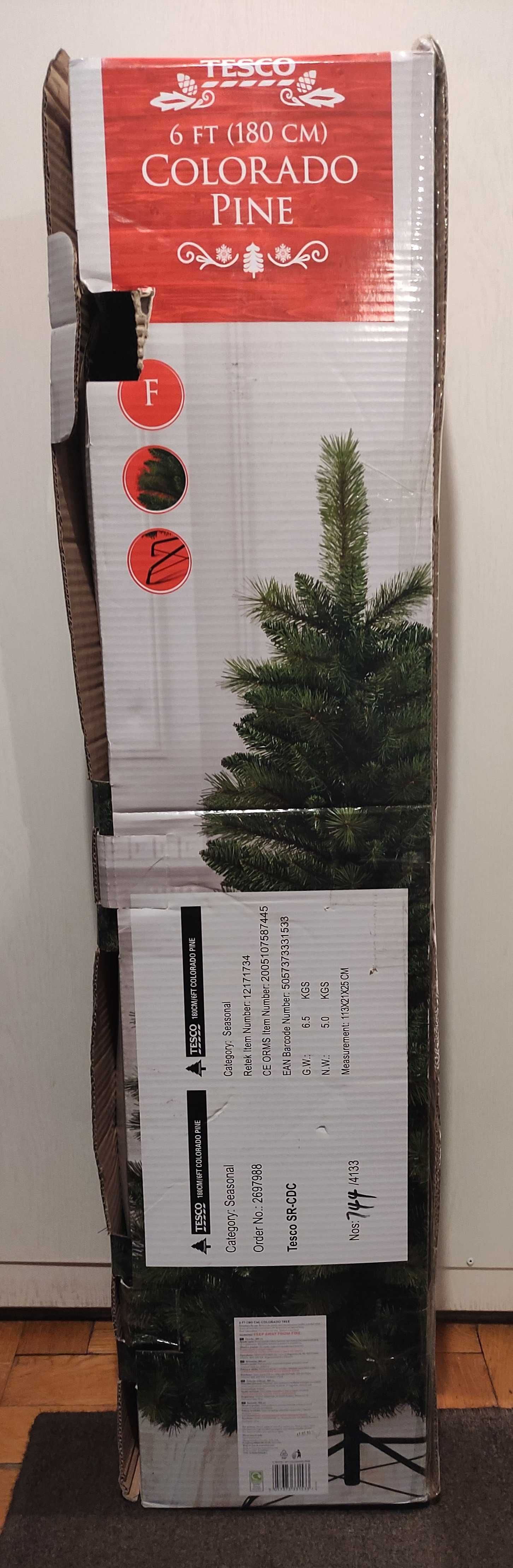 Nowa, sztuczna choinka, Colorado Pine, 180 cm, Tesco