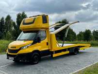 Iveco Daily 2022r ‼️70C18‼️Laweta piętrowa DiGiCROSS Pomoc Drogowa Autotransporter Black Edition Bogata Wersja Tempomat Aktywny ACC zarejestrowany jako Specjalny  Autolaweta Salon Polska 72C18 Mercedes hydrauliczna 2 piętra Jagger