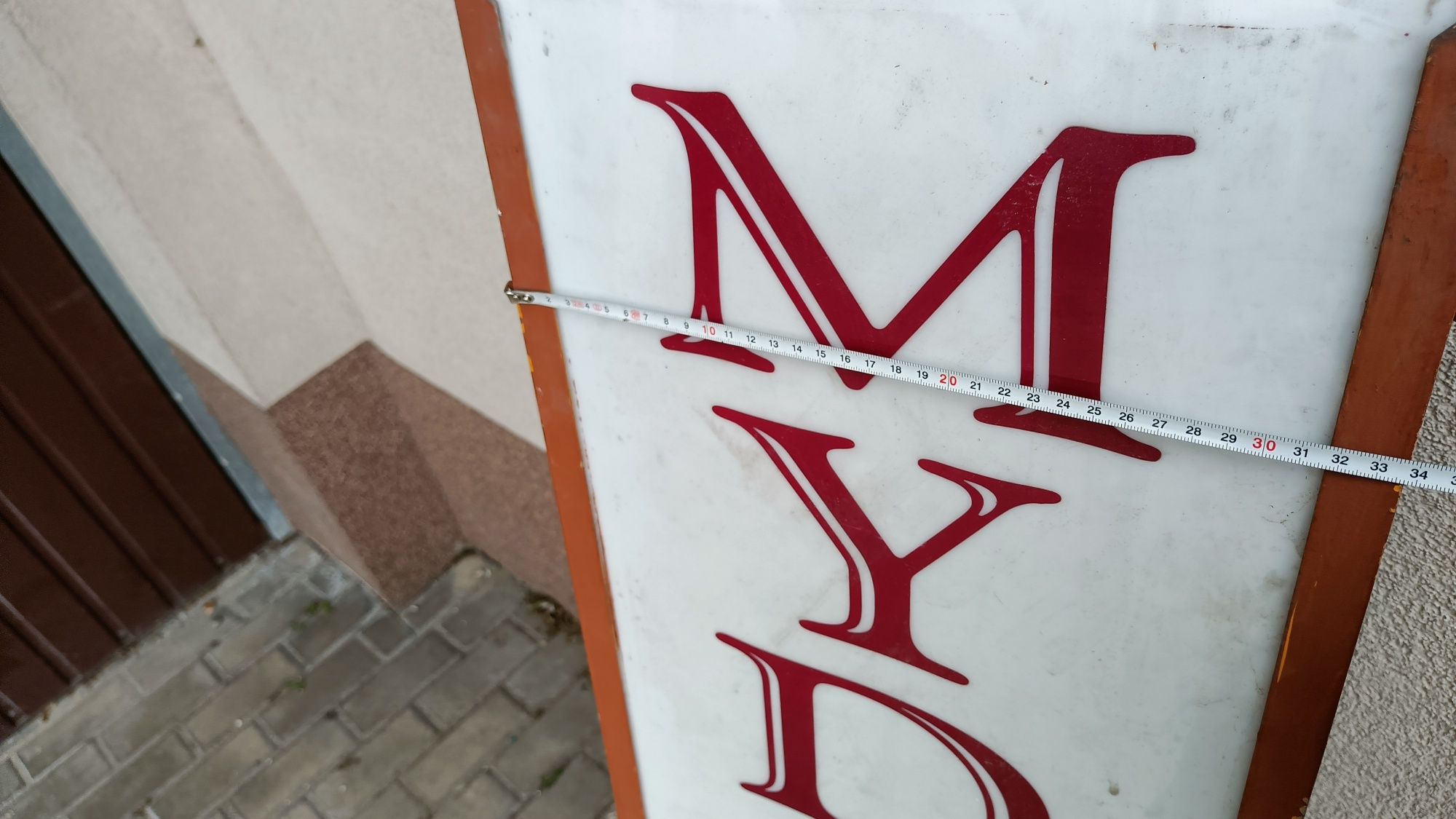 Stary Szyld Reklama podświetlana Mydlarnia Duży neon baner PRL