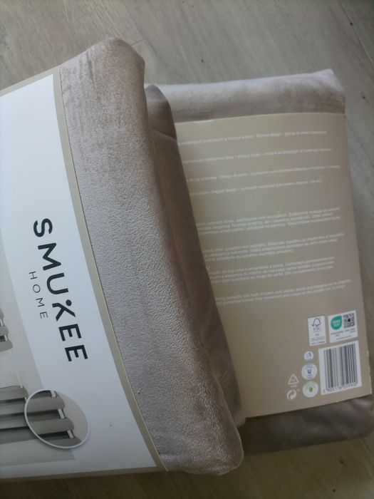 4 zasłony aksamitne welurowe Smukee 4x zasłona na przelotkach beżowa