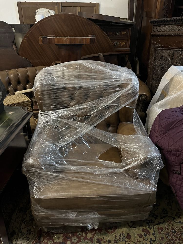 Sofas de orelhas em pele de carneira