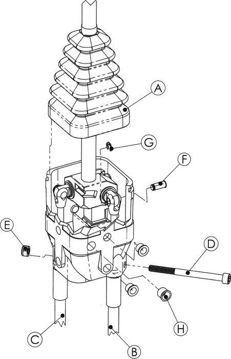 Joystick na Widełki BEZ PRZYCISKÓW + LINKI 2m TURA [8383]