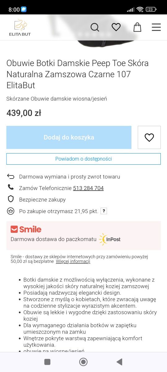 Botki czarne zamszowe peep toe 40 ślub impreza komunia