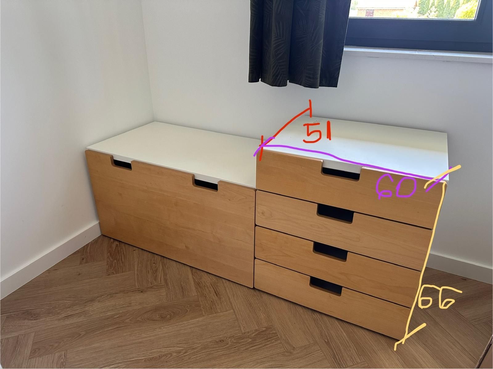 Ikea stuva smastad komoda ławka wysuwany box drewno