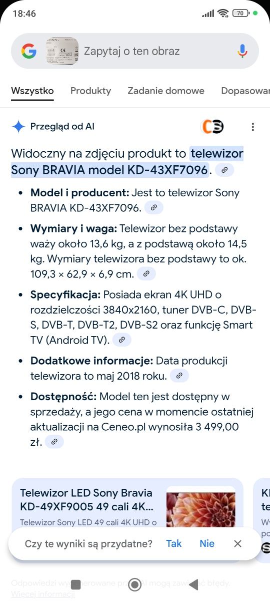 Sprzedam telewizor