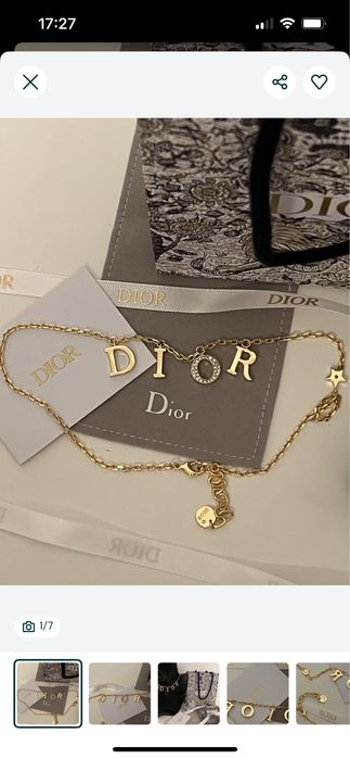 Dior naszyjnik zloty