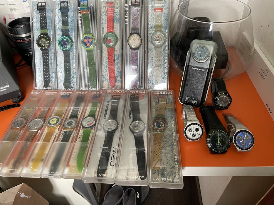 Swatch coleção nas caixas