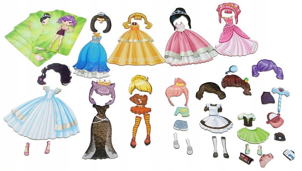 Układanka Magnetyczna Tablica Moda Ubieranka Klocki Puzzle Magnetyczne