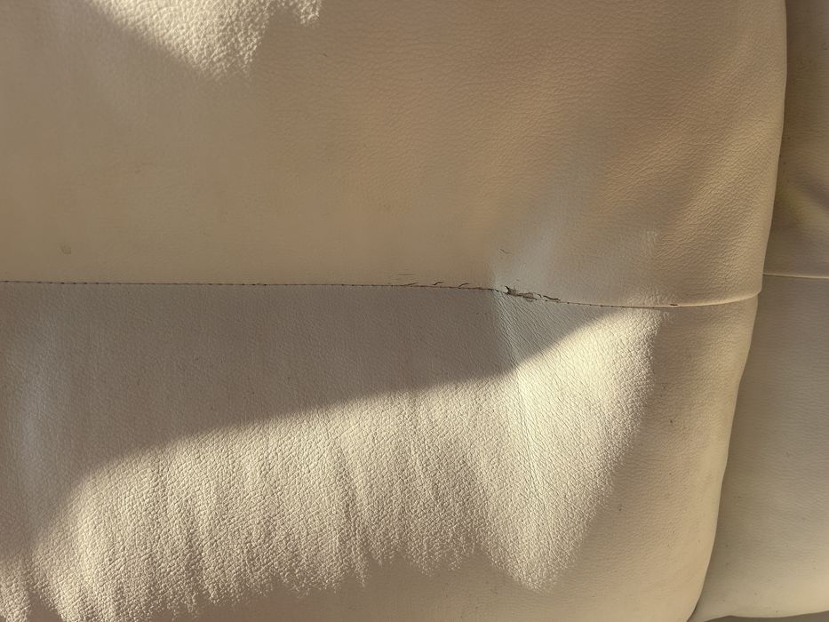 Kanapa sofa biała z funkcją spania ekoskóra