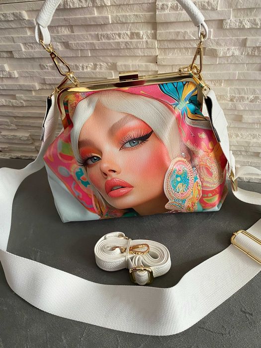 Massimo Contti  torebka listonoszka z printem 2 paski