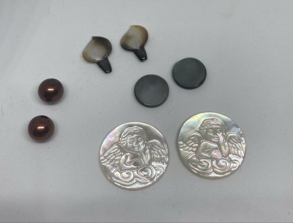 Conjunto de madrepérolas e par pérolas China