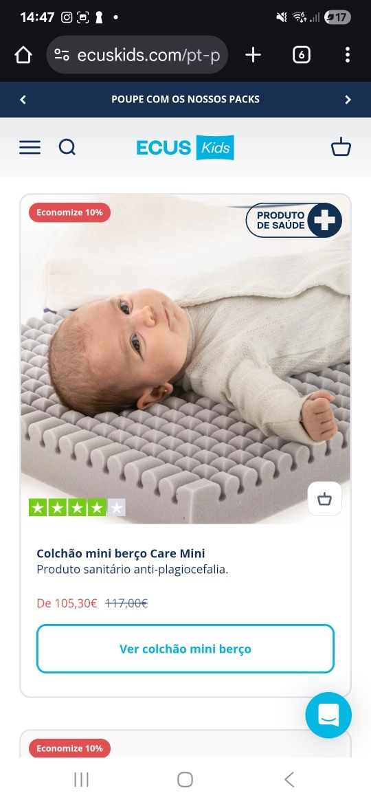 Colchão ECUS CARE mini-cot - next to me