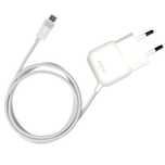 PURO Mini Travel Charger - Przenośna ładowarka sieciowa z kablem Micro