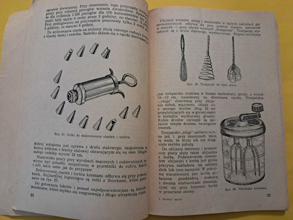 Drobny sprzęt w zakładach gastronomicznych PRL Unikat  1956  Czerny