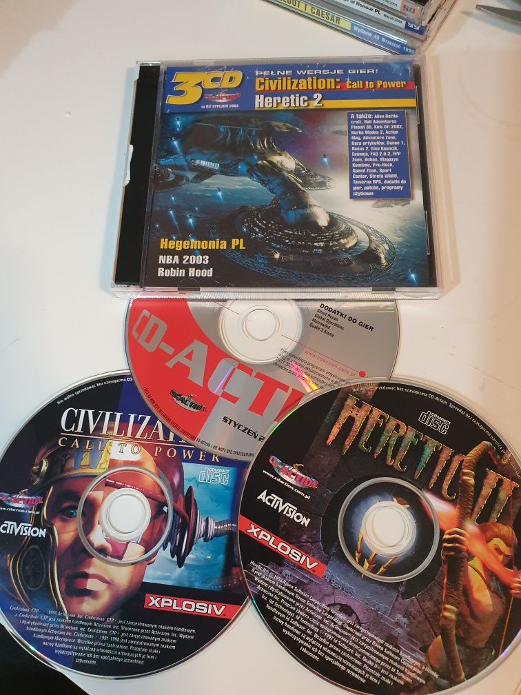 Gra gry pc retro Civilization Call to power + Heretic 2