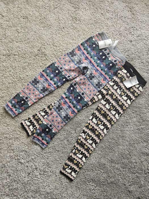 C&A legginsy dzianinowe r. 128 cieplutkie