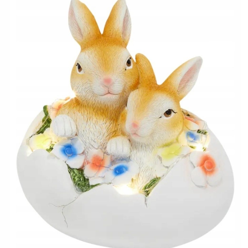 Zajączek Wielkanocny zające figurka LED 19cm ozdoba dekoracja świątecz