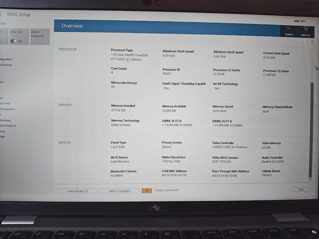 Notebook Latitude 5420