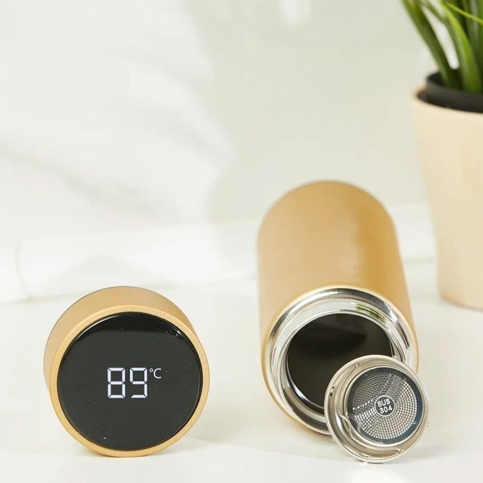 Smart kubek termiczny termos bidon led 500ml ZŁOTY