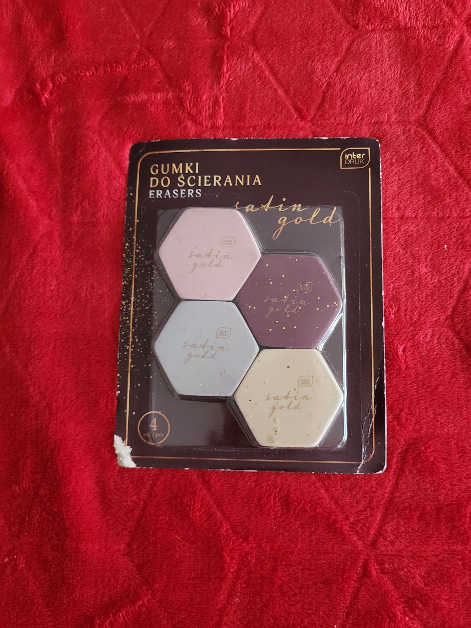 Gumki do ścierania 4w1 satin gold Interdruk