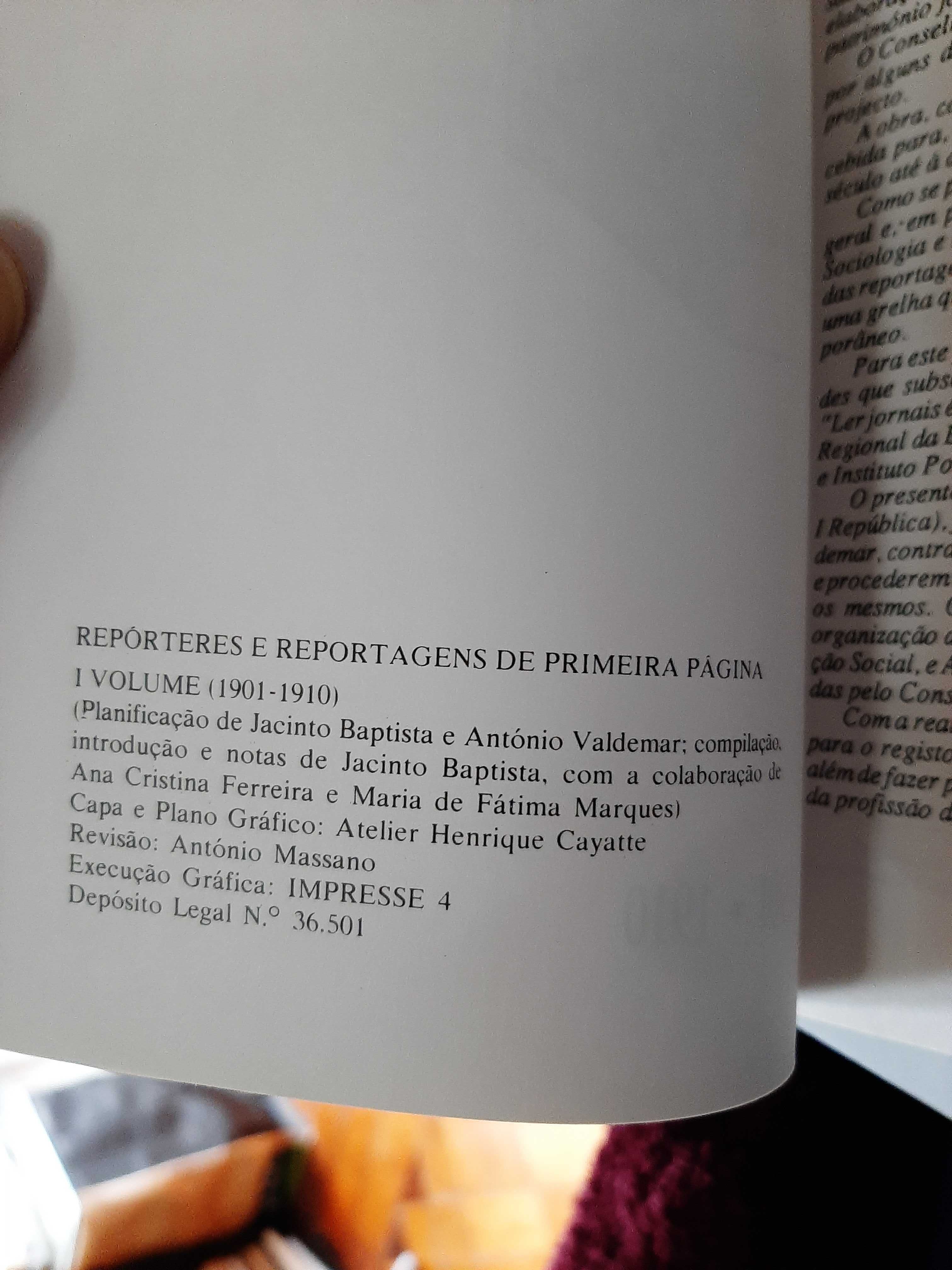 Jacinto Baptista – Repórteres e Reportagens de 1ª Página: 1901 a 1926