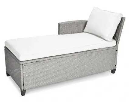 Zestaw mebli ogrodowych z narożnikiem koloru szarego