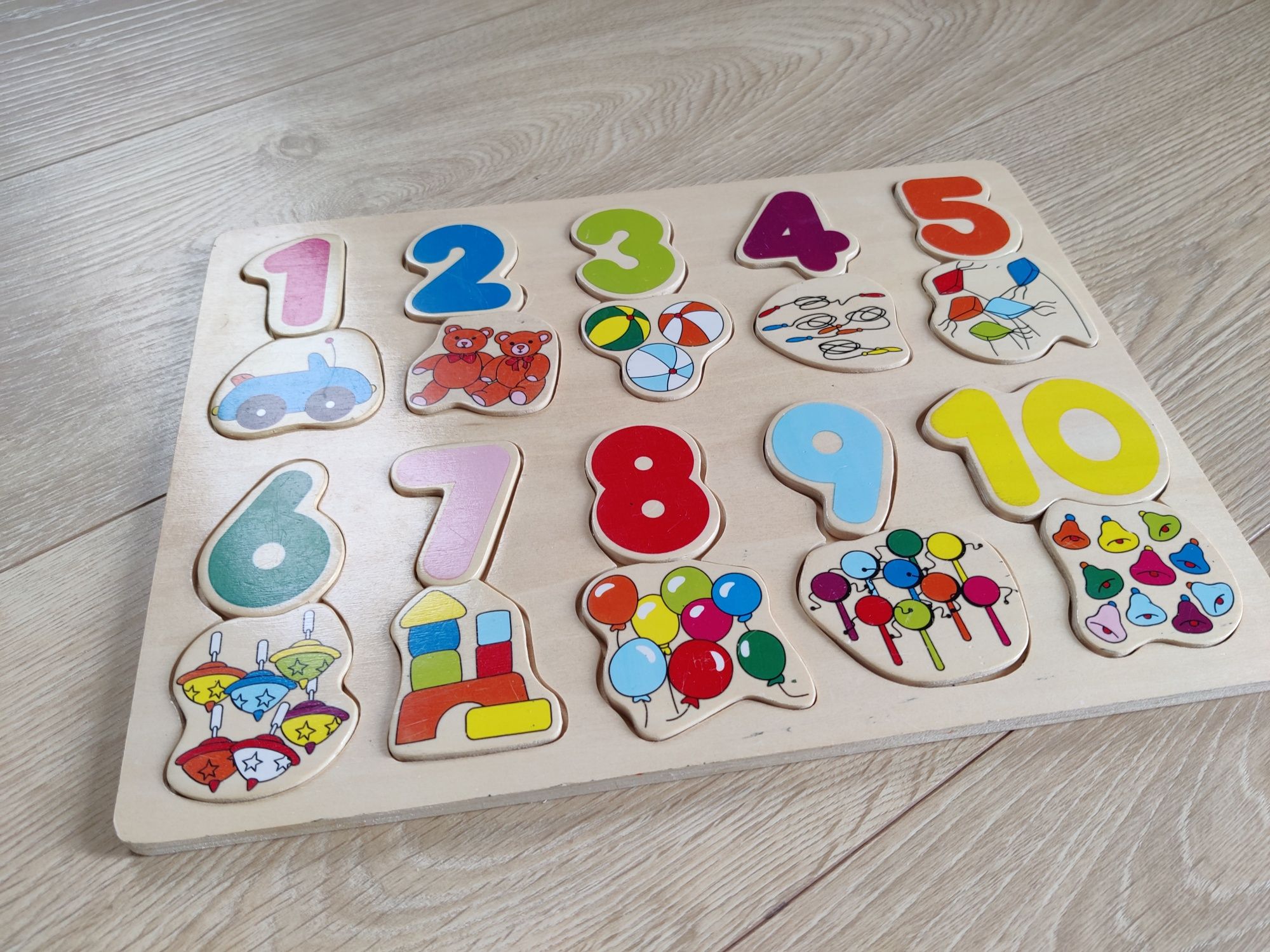 Puzzle drewniane cyfry liczenie
