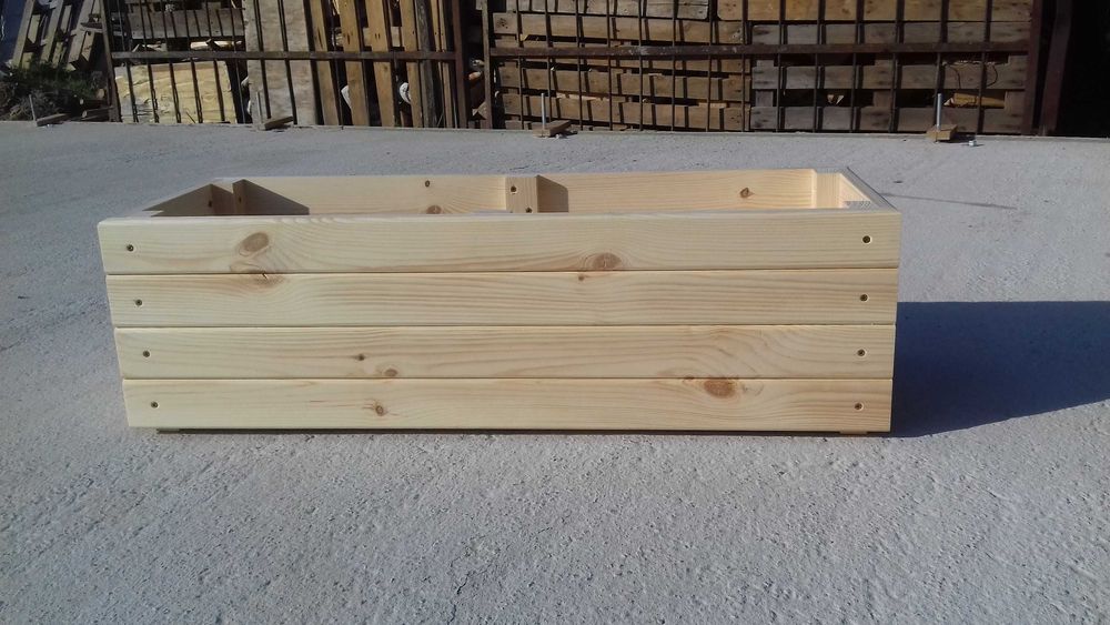 Duża donica drewniana ogrodowa naturalna