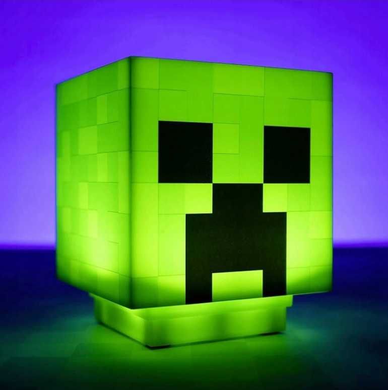 Lampka Minecraft Creeper z dźwiękiem dla dziecka