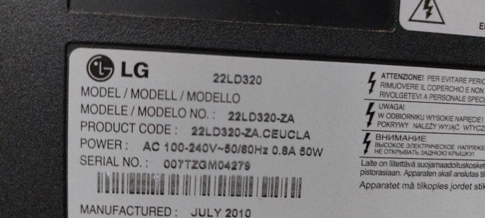 Tv lg.   22'                     .