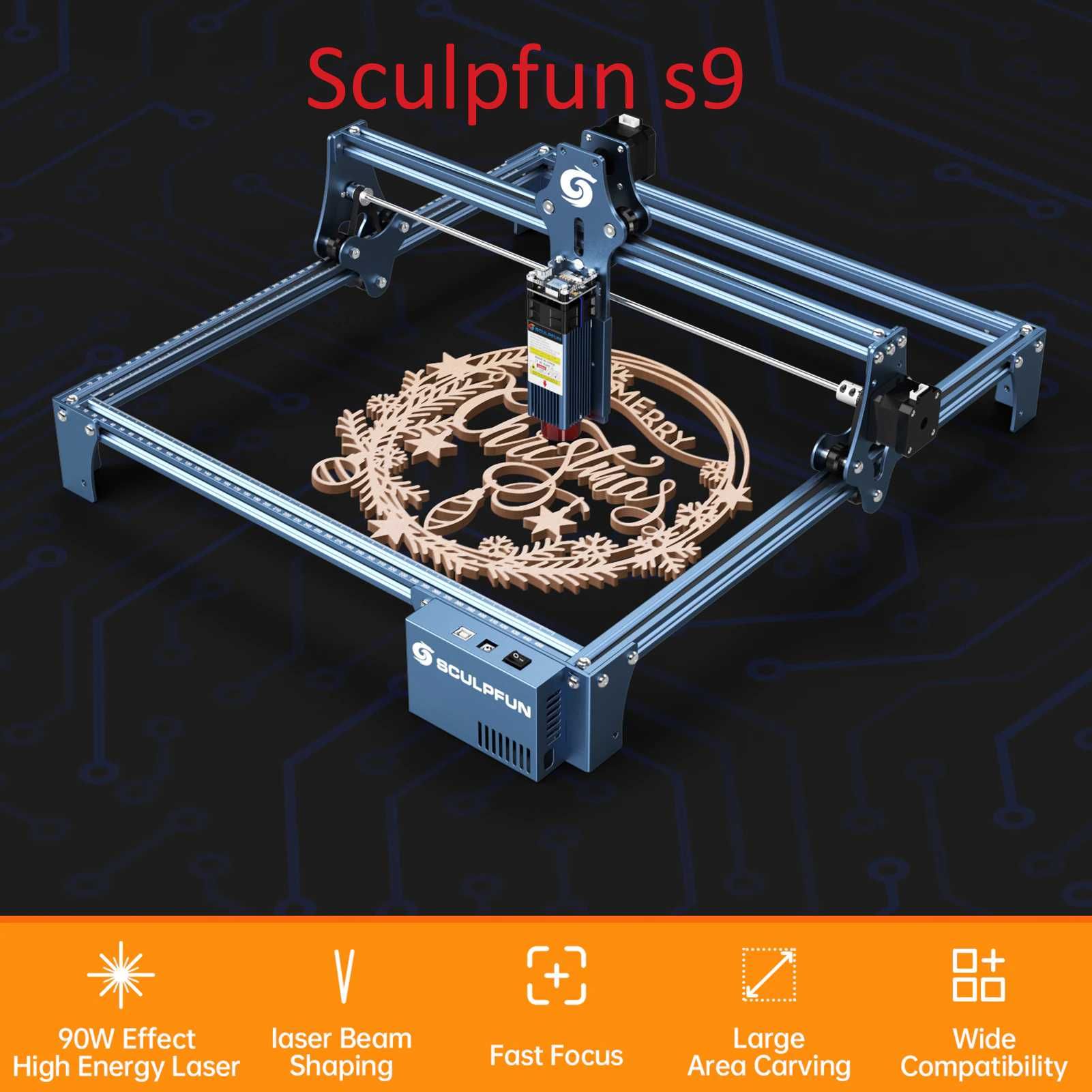 Гравер лазерний sculpfun S9 90 Вт гравірувальний верстат станок