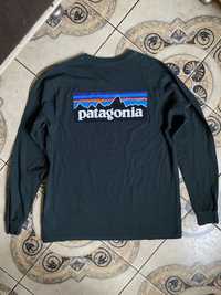 Мужская кофта лонгслив свитшот Patagonia Big Back Logo Emerald Green