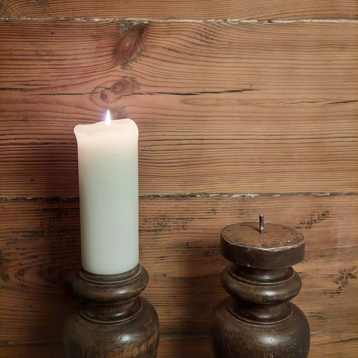 Świecznik, drewniany, vintage