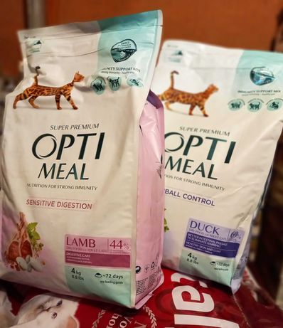 Optimeal Lamb / Duck Оптимил Премиум корм для кошек 4 кг утка ягненок