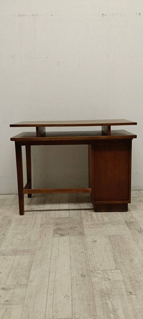 biurko drewniane z roletą szufladami industrialne loft vintage design