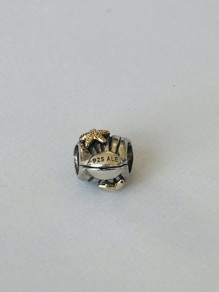 Oryginalny charms Pandora wycofany tt two tone złoto muszla muszelka