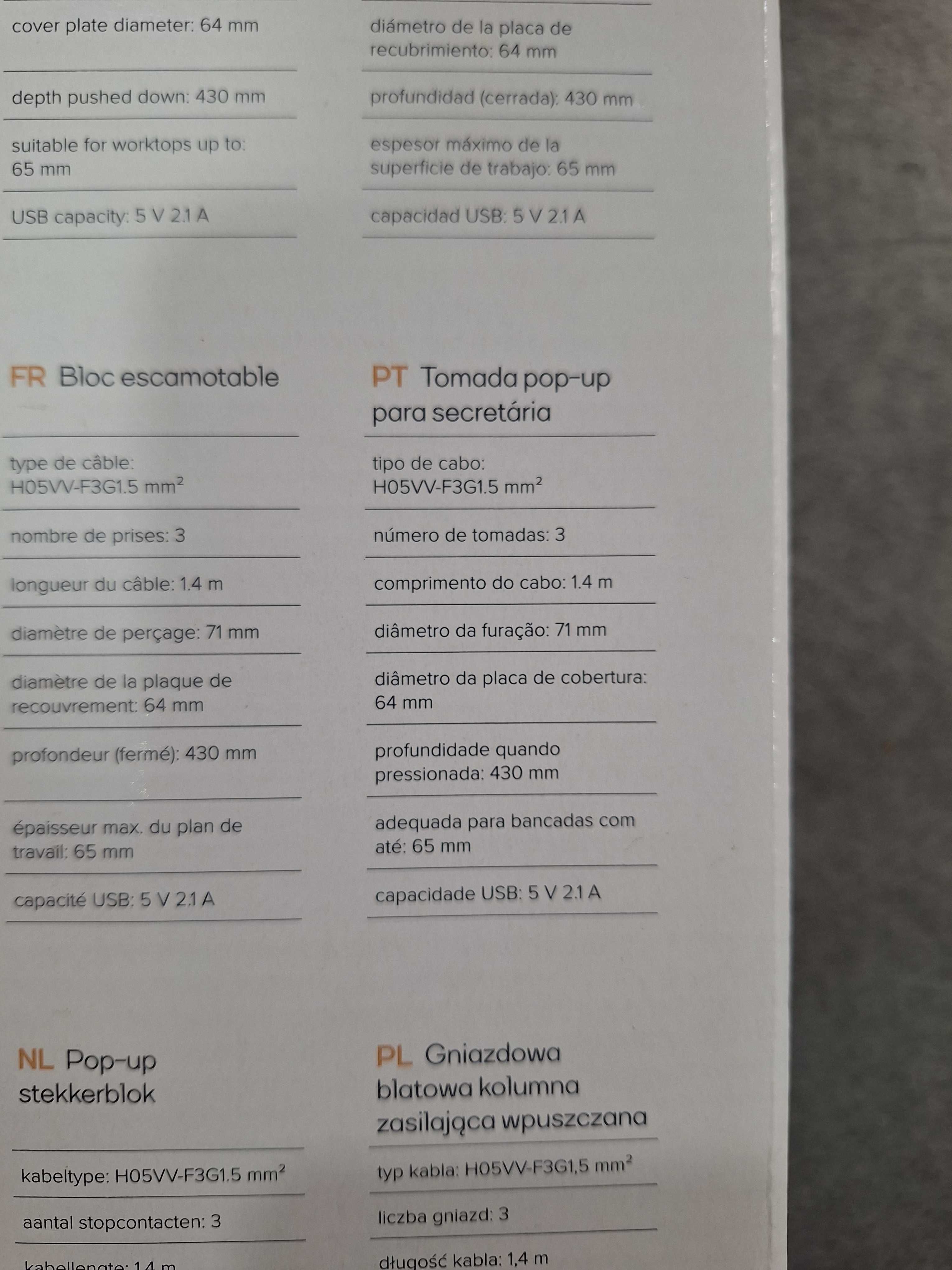 Torre tomadas encastre com usb nova