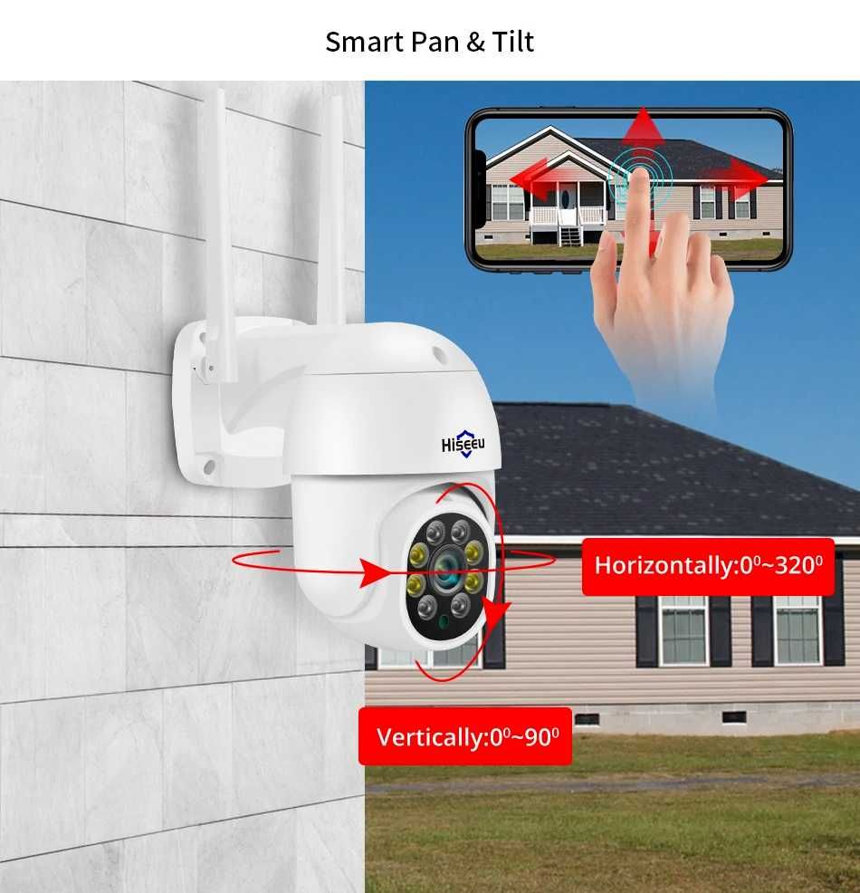 Câmara Vídeo Vigilância WIFI 3MP * Visão Noturna * APP * Rotação 355º