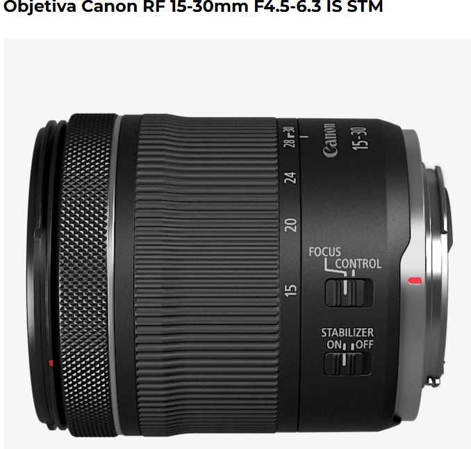 Objetiva Canon RF 15-30mm F4.5-6.3 IS STM