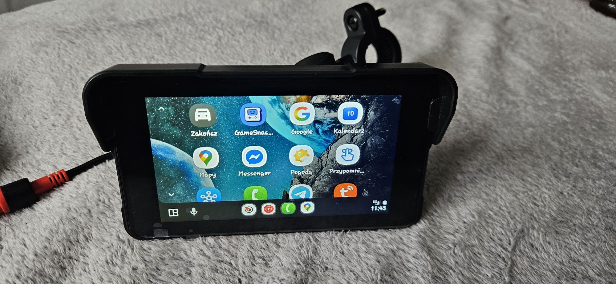 Carplay Android Antyradar Motocykl Skuter Nawigacja GPS Yanosik Mapy g