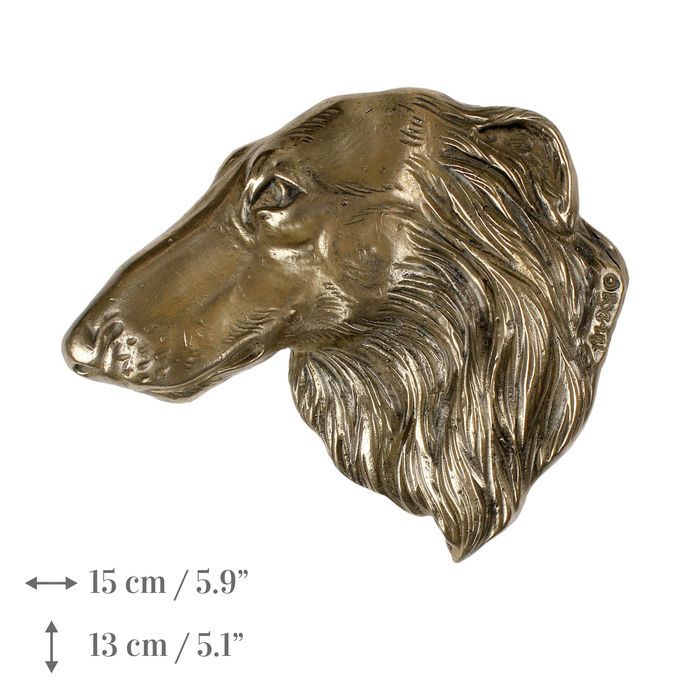 Chart rosyjski borzoj plakietka z zimnego brązu Art-Dog
