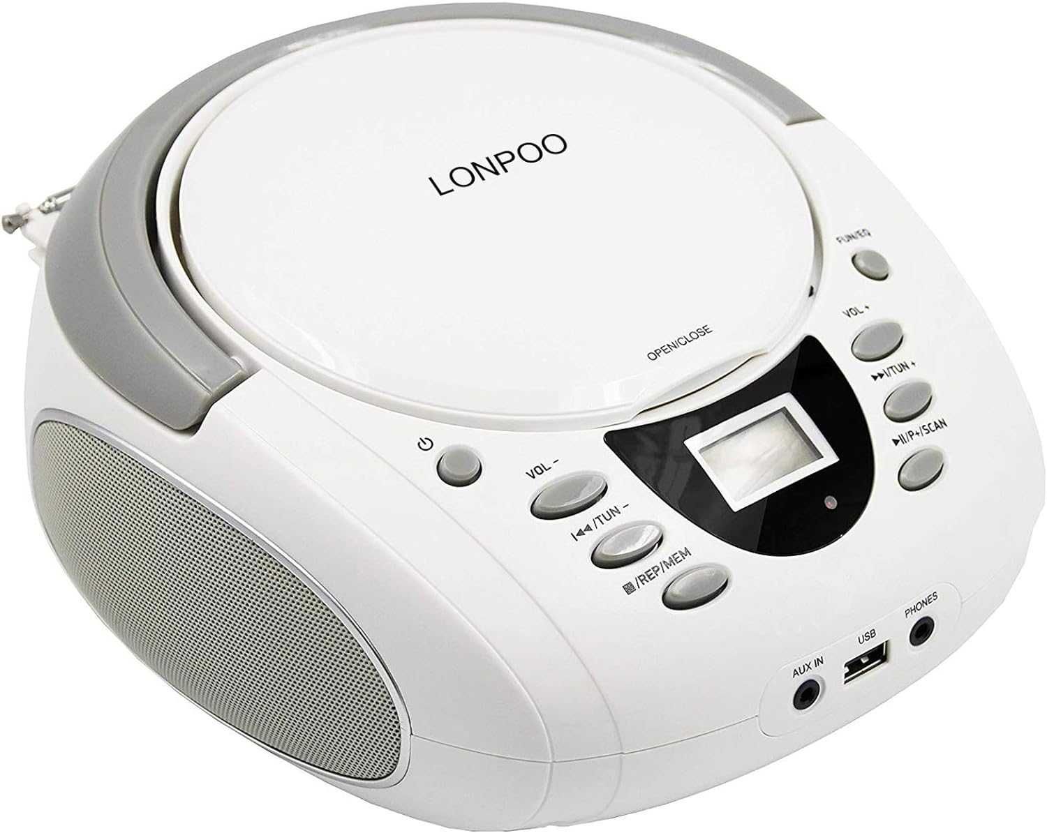 Przenośny odtwarzacz CD Bluetooth CD Boombox z radiem FM LONPOO