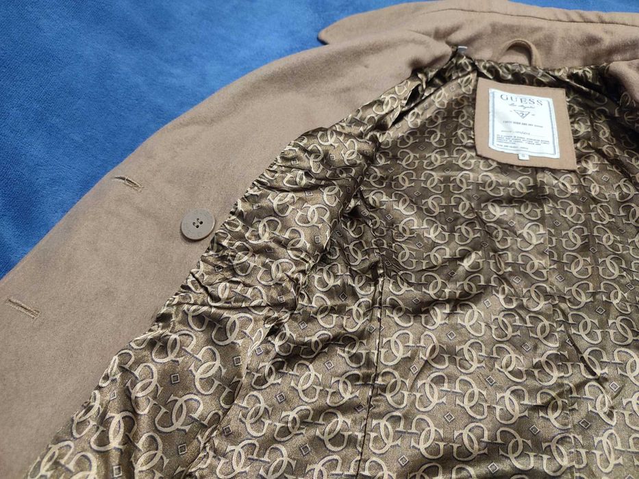 Шерстяное бежевое пальто пиджак Guess, размер S (42)