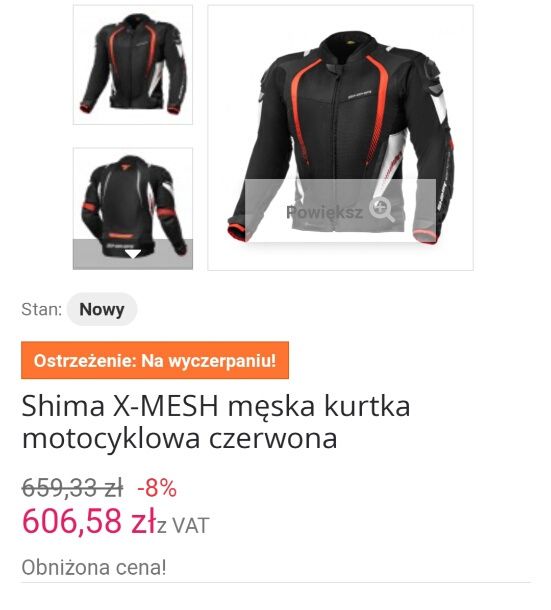 Kurtka motocyklowa shima na motocykl L l XL nowa z Niemiec