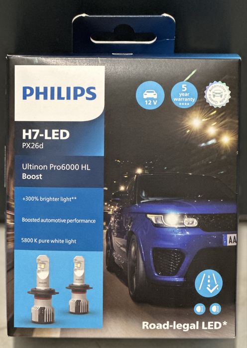 Żarówki led H7 Philips Ultinon Pro6000 BOOST! Nowe! Komplet.