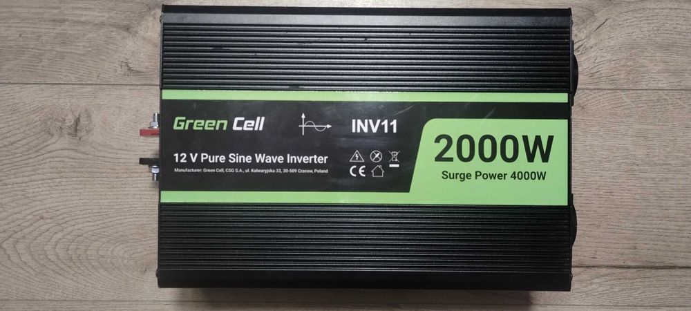 Przetwornica Green Cell 12V/230V 2000W Czysty sinus Okazja !
