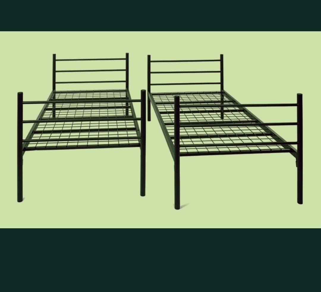 Łóżko piętrowe metalowe czarne 90x200