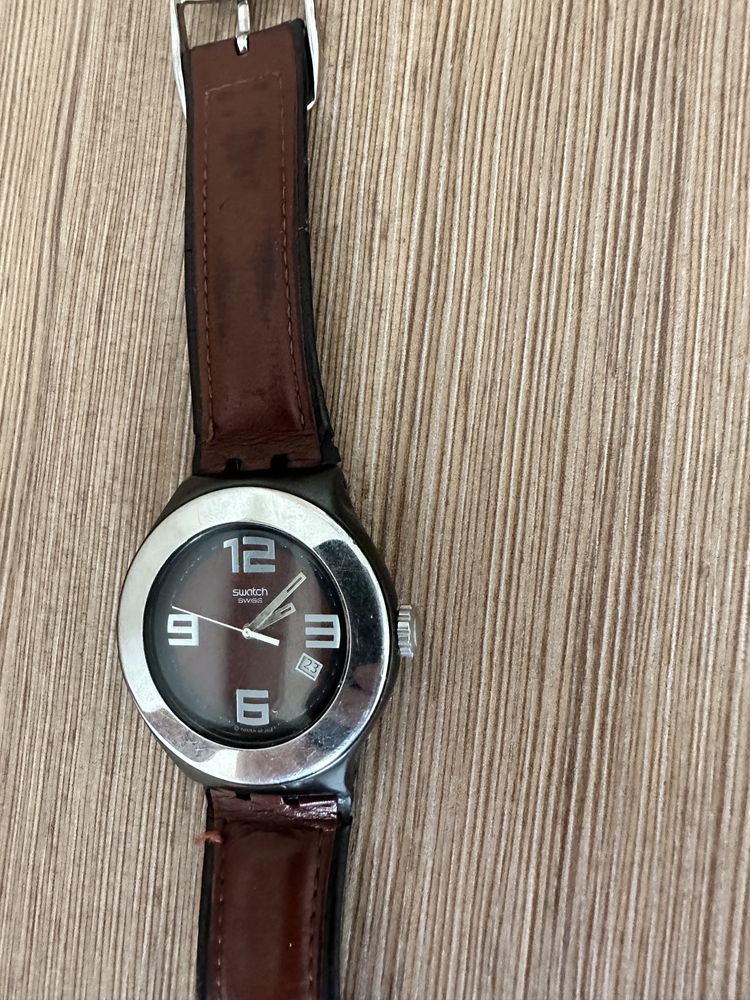 Годинник Swatch Irony brown leather