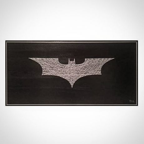 Batman Logo Quadro - String Art - Linhas e pregos