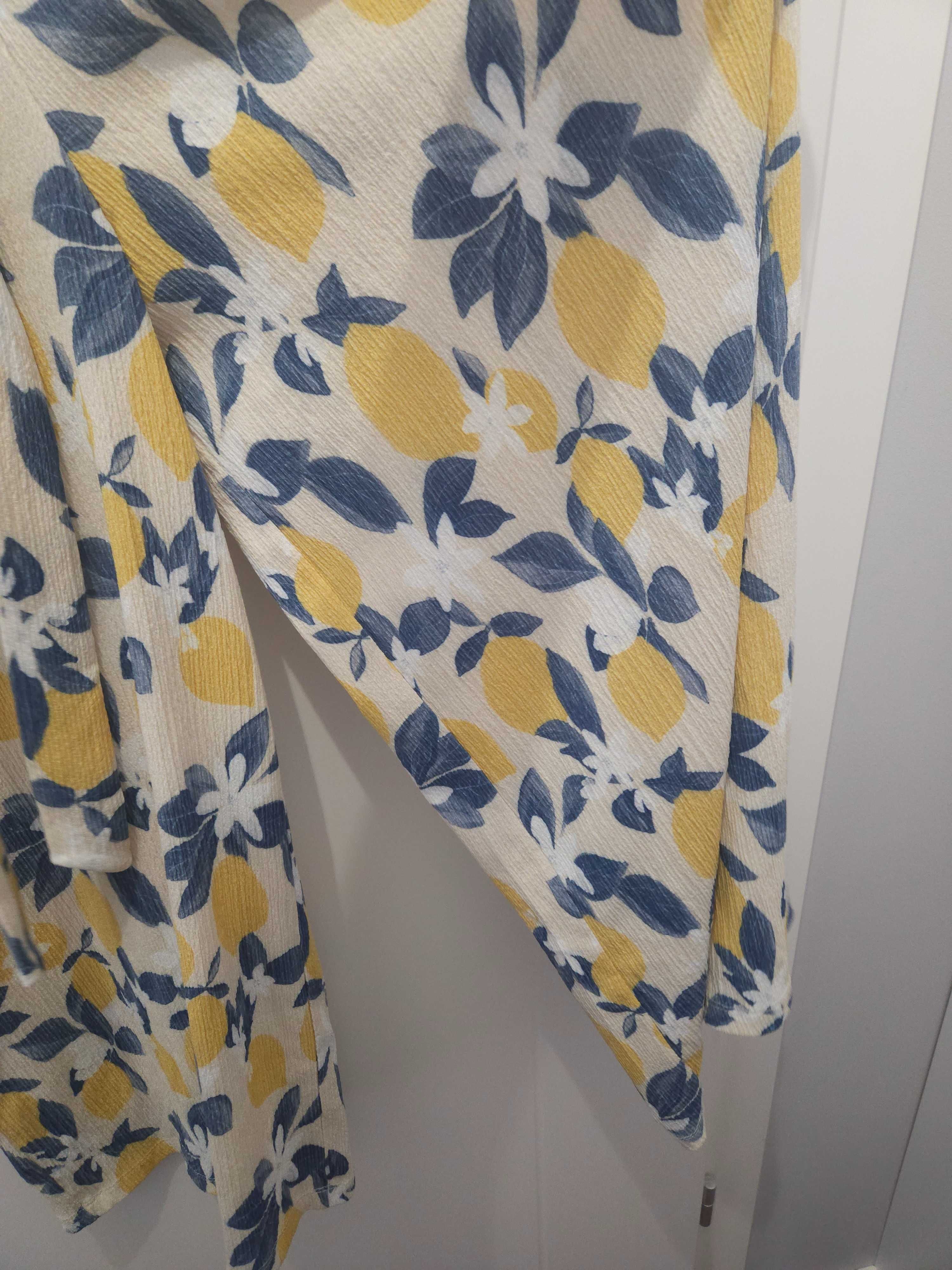 Kombinezon owoce Reserved L 40 szerokie nogawki